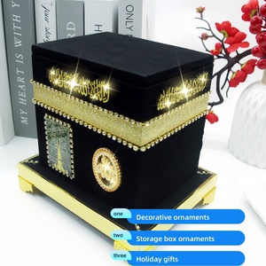 Muslim Eid Mubarak Star Decoration Golden Crescent Ramadan Crystal Glass <b>Table</b> Ornament Holiday Gift - Product Image 4