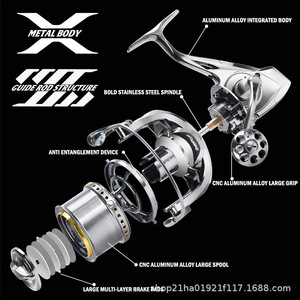 รอกตกปลา SAMOLLA MQ8000/10000/12000/2026 แบบโลหะเต็มตัว ระบบป้องกันสายพัน 28 จุด รางคู่ ด้ามจับ CNC สำหรับตีไกล ตกปลาใหญ่ อัตราทดเกียร์ 4.6:1 - Product Image 5