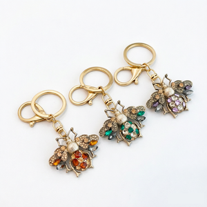 Llavero de Abejita Adorable Estilo Europeo y Americano, Regalo Creativo, Colgante de Coche de Moda con Diamantes de Imitación, Llavero, Adorno para Bolso para Mujer - Product Image 4