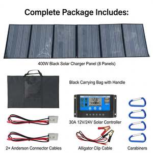 400W 6-Fold Solar Panel with Stand, 18V/36V Anderson, Waterproof Monocrystalline for <strong>12V</strong> 24V 48V 60V 72V <strong>Battery</strong> - Product Image 3