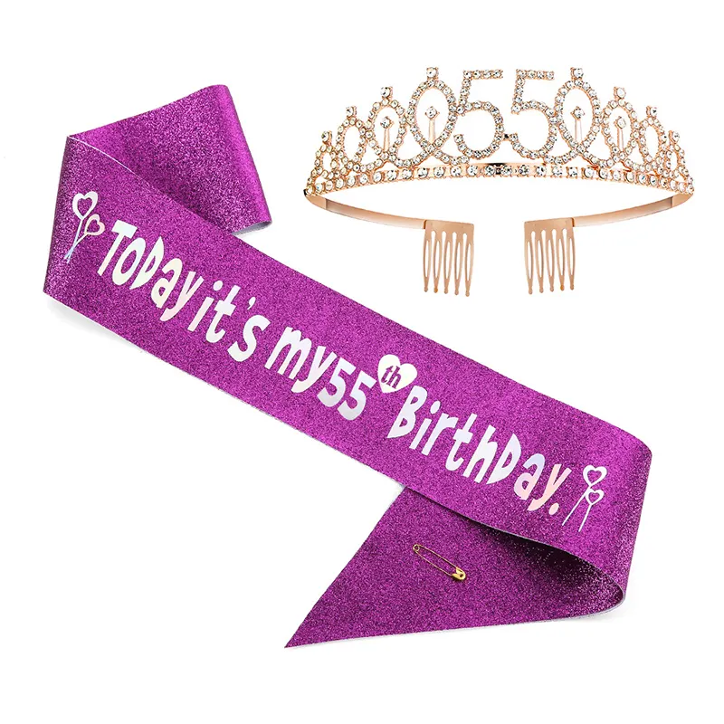 Moda fiesta de cumpleaños aleación diamantes de imitación Tiara corona faja cumpleaños Corona al por mayor