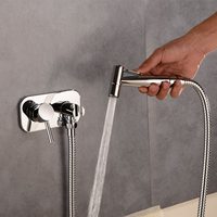 Pulvérisateur de bidet Shattaf portable dissimulé à 2 fonctions (chaud/froid) durable pour toilettes et salle de bain