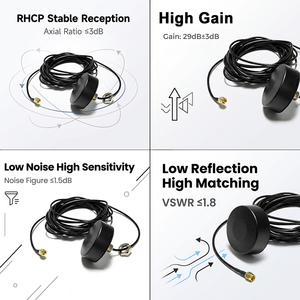 Antena GPS Activa Impermeable con Montaje de Rosca, Ganancia de 29dB, LNA, Cable RG174 de 3M, Bajo Ruido, Ideal para Rastreo de Logística de Autobuses - Product Image 5