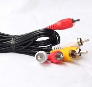 Cable coaxial chapado en oro, 1,5 m, 3,5mm <span class=keywords><strong>a</strong></span> 3 rca, macho <span class=keywords><strong>a</strong></span> macho, <span class=keywords><strong>audio</strong></span> y vídeo, hdtv tv av - Product Image 4