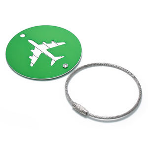 Relatiegeschenken Rond Bagagelabel Reisaccessoires Koffer Id Naamplaatje Staaldraad Geanodiseerd Aluminium Bagagelabel Rond Metaal - Product Image 5