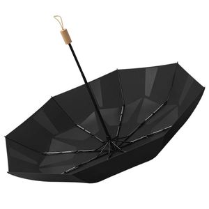 Paraguas Manual Plegable de Doble Fibra, Tela Impermeable de Alta Densidad, Mango de Madera, Fácil de Plegar, para Viajes y Desplazamientos - Product Image 4