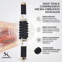 Rouleau de massage portable à micro-vibrations pour amincissement corporel, soulagement des douleurs musculaires et amélioration de la santé des pieds - Appareil de massage portatif