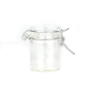 小55毫升圆形玻璃厨房安全食品贮藏罐子罐子带夹子的顶部