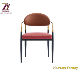 Meubles de restaurant, chaise de salle à manger d'affaires de style luxe moderne, or noir, chaises de loisirs à cadre en métal, pieds dorés - Product Image 2