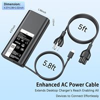 DANGELIFE Pengisi Daya Laptop 65W Tipe-C dengan PD 3.0 dan Kabel yang Dapat Ditarik untuk Latitude 7270/7370/5420