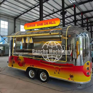 Camion de restauration rapide mobile pour pizza, glace, entièrement équipé, en acier inoxydable, remorque alimentaire BBQ, passe l'inspection, à vendre en Europe - Product Image 1