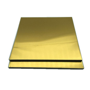 Panneau de revêtement mural Alucobond ACP Guangzhou Foshan pour façade de cuisine, miroir doré intérieur, matériaux de construction ACM pour finition de <span class=keywords><strong>maison</strong></span> - Product Image 1