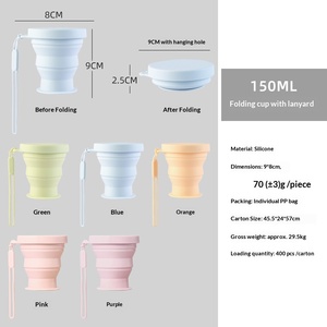 Tazza Pieghevole in Silicone per Alimenti, Resistente alle Alte Temperature, con Pratico Tappo a Vite, per Viaggi, Campeggio e Tempo Libero - Product Image 2