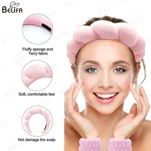 Bando rambut spons putar kustom baru bando Spa untuk wanita bando kain untuk perawatan kulit wajah simpai rambut