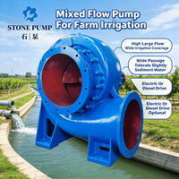 Ensemble de pompes à flux mixte diesel, grande capacité, horizontales, pour l'irrigation des terres agricoles, le drainage des inondations et le transfert d'eau de rivière