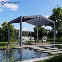 Moderne, ecovriendelijke, waterdichte, bioklimatische pergola van aluminium voor buiten, 3x3m/4x3m, gepoedercoat balkon