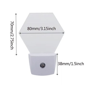 Tùy chỉnh 3D LED ánh sáng ban đêm cơ sở đèn với vuông Acrylic cắm trong tường trong nhà bếp cảm biến ánh sáng ban đêm - Product Image 6