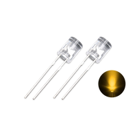 5mm Diffusé Led Diode Lumière Lampe 3v 2v Flat Top Hat Top Diffuse Lait Lentille Tête Plate Blanc Chaud Rouge Bleu Vert Jaune Indicateur