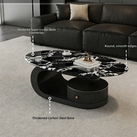 Nouvelle table basse italienne de luxe légère en pierre de cristal, design moderne et créatif pour salon et maison