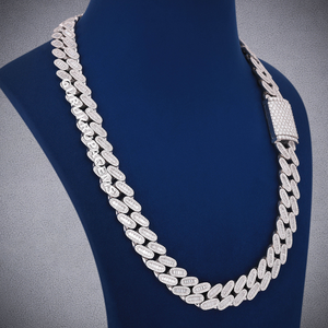 Cadena Cubana Hip Hop de 16 mm con Diamantes de Imitación, Collar de Plata S925 de Lujo para Hombre, Regalo de Boda - Product Image 1