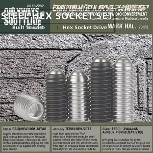 Polished 304 Stainless Steel Fastening Meter Screw Top Hexagon Socket Set Headless <b>Lock</b> Washer Machine M3-M10 Fasteners - Product Image 2