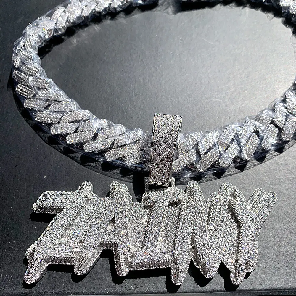Unique Design Full Iced Out 5A CZ Custom Name Necklace multi layers Initial Personalized Name necklace Pendant jewelry hip hop