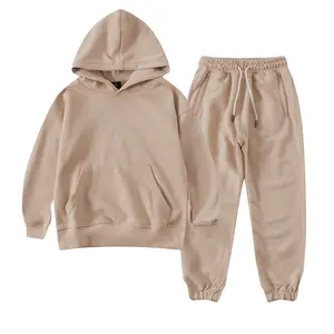 Grosir Anak-anak Sweter Anak Boys Gadis Padat Berkerudung Pullover Anak-anak Track Suit Berkualitas Tinggi Jogger Cocok untuk Anak-anak Pakaian Set