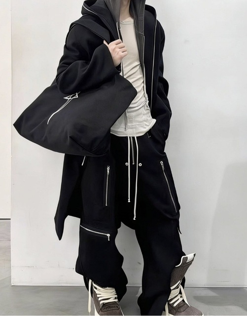 2026 RO Cargo Pants Mid Loose Fit Quick Dry Breathable Zipper Multi-Pocket Design Floor-Grazing Flare Casual Trousers