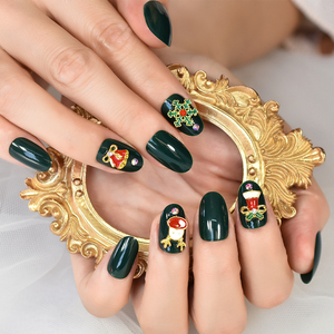 Prensa de Navidad <span class=keywords><strong>Uñas</strong></span> en las <span class=keywords><strong>uñas</strong></span> postizas cuadradas <span class=keywords><strong>cortas</strong></span> Invierno Navidad para mujeres Niñas Manicura Prensa <span class=keywords><strong>Uñas</strong></span> Venta al por mayor Fakenail - Product Image 1