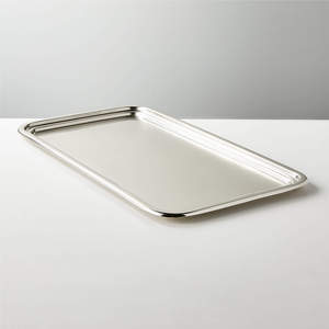 Plateau de service de fruits en aluminium rectangle dernier design pour décor d'hôtels et de restaurants 2025 nouveau design laiton nickelé - Product Image 2