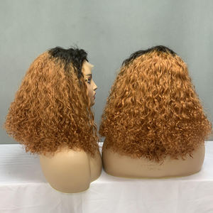 Perruques Bob en Cheveux Humains de Haute Qualité, Luxe, Bouclées, avec Closure 4x4, Super Double Drawn, 14 Pouces - Product Image 1