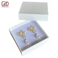 ROGOOD Boîte à bijoux rigide en papier gaufré blanc de luxe haut de gamme avec insert en mousse 90x90x30mm P2256