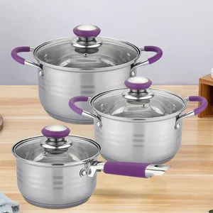 6 Pcs Stainless Steel Kitchen Pot Set Eco-friendly Cookware Sets Kitchenware Casserole Saucepan Cooking Pot Set