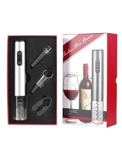 Abridor de vino eléctrico automático personalizado para <span class=keywords><strong>Amazon</strong></span> Juego de abridor de botellas de vino recargable con caja de color - Product Image 1