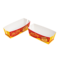 Boîte à hot-dogs personnalisée, emballage alimentaire en papier pliable, conteneur à collation jetable pour la restauration à emporter