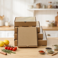 Boîte à pizza en carton ondulé personnalisée de 7 à 18 pouces, matériaux recyclés, laminage brillant, doublure en éponge pour aliments pour animaux, collations, chips de pommes de terre
