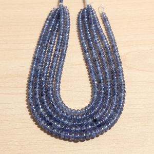 Blue Sapphire Rondelle Beads 3-4mm Natural Gemstone Loose <b>Crystal</b> Stringing Jewelry Making Handmade - Product Image 1
