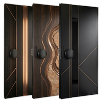 Porte d'entrée pivotante en acier et aluminium, design moderne, tridimensionnelle, sécurisée