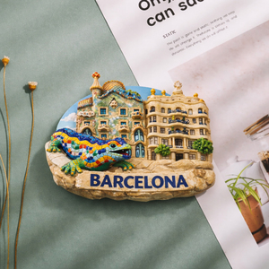 Imán de Resina con Paisaje Famoso de <span class=keywords><strong>Barcelona</strong></span>, España, Recuerdo 3D, Logotipo Personalizado, Estilo Magnético para Refrigerador - Product Image 3