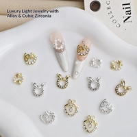 Paso Sico Bestseller Internet-famous, Strass pour ongles en alliage de luxe léger, étoile de mer tridimensionnelle incrustée de diamants étincelants