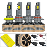 Ampoules LED de voiture H7 2025 haute puissance 400w 12000lm quatre tubes en cuivre Y4D H7 H11 9005 9006 H4