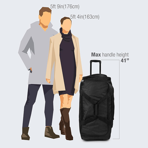 Borsa da Viaggio Nera con Scomparto per Scarpe, Grande Borsone con Ruote e Maniglia per Trasporto Interno Multiplo - Product Image 4