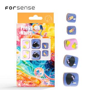 Vente en gros de <span class=keywords><strong>faux</strong></span> ongles réutilisables à coller sur les bouts de <span class=keywords><strong>faux</strong></span> ongles pour les dessins animés sur le thème de l'art bleu <span class=keywords><strong>faux</strong></span> ongles avec de la colle - Product Image 1