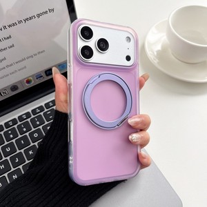 High quality Frosted Translucent Magnetic Rotation stand Mobile phone case for iPhone 17 16 15 14 Shockproof holder cover <b>back</b> - Product Image 6