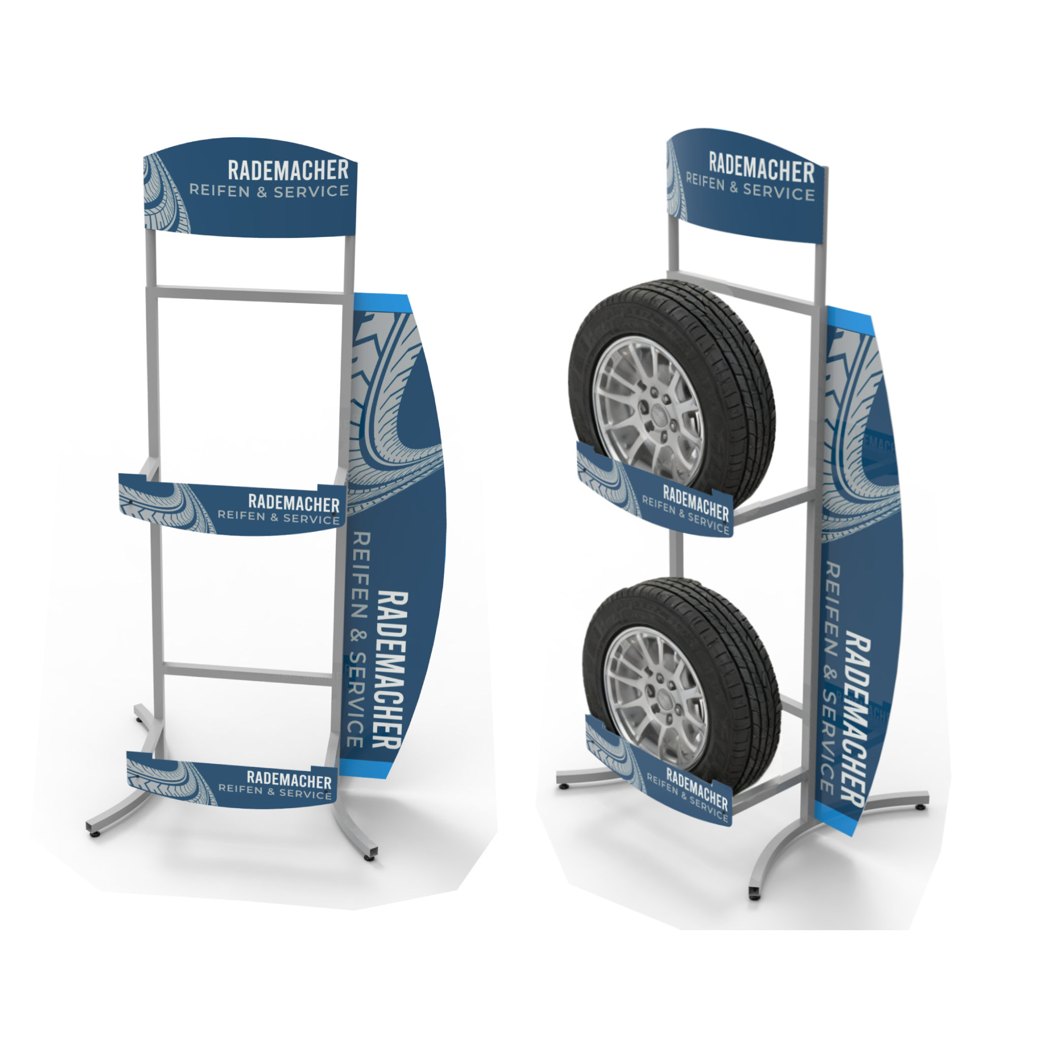 Apache High Quality Metal Tire Display Stand for Repair Shop Shelves for Car Wheel Rims for Automotive Store