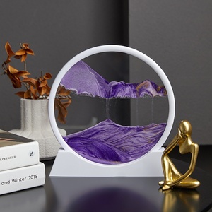 Tableau de sable mouvant semi-artisanal poli, luxe léger, formes géométriques modernes, <span class=keywords><strong>sablier</strong></span>, pour salon, meuble TV, cadeau de vin - Product Image 3