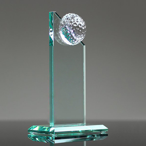 Factory Wholesale Custom Engraved Logo Crystal Glass <strong>Golf</strong> <strong>Trophy</strong> Plaque Award Honorable Souvenirs
