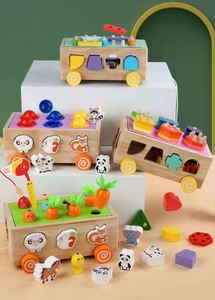 Juego de Bloques de Madera Montessori con Ruedas para Niños y Niñas, Cubo de Actividades 3 en 1 - Product Image 4