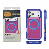 Coque de protection robuste et durable en TPU+PC avec anneau rotatif à 360° pour iPhone 17 Air 16 15 14 Plus 13 12 Pro Max