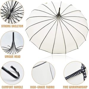 Outgeek Parapluie Rétro Pagode <span class=keywords><strong>Parasol</strong></span> Soleil Protection UV Parapluie Rétro avec Crochet Poignée pour la promotion - Product Image 4